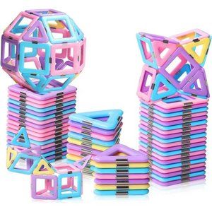 Magnetic Tiles Toys for 3 4 5 6 7 8+ Year Old Boys Girls Macaron Castle Blocks
